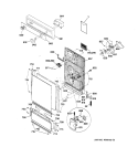 ESCUTCHEON & DOOR ASSEMBLY Diagram and Parts List for GSS1800Z  General Electric Dishwasher