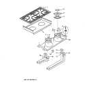 BURNER ASSEMBLY Diagram and Parts List for ZDP48N6RD2SS  General Electric Range