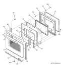 DOOR Diagram and Parts List for JCBP64SJ1SS  General Electric Range
