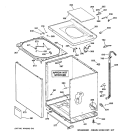 CABINET, COVER & FRONT PANEL Diagram and Parts List for WCCD2050D1KC  General Electric Washer