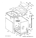 CABINET, COVER & FRONT PANEL Diagram and Parts List for WCRD2050D1WC  General Electric Washer