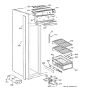 FREEZER SHELVES Diagram and Parts List for ZISB36DWA  General Electric Refrigerator