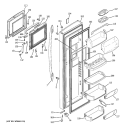 FRESH FOOD DOOR Diagram and Parts List for PSG29SHSBCSS  General Electric Refrigerator
