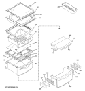 FRESH FOOD SHELVES Diagram and Parts List for RCK23MGMKFCC  General Electric Refrigerator