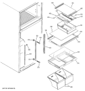 FRESH FOOD SHELVES Diagram and Parts List for HTM18IBPLRSA  Hotpoint Refrigerator