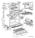 CABINET PARTS Diagram and Parts List for TBX21PKCR  General Electric Refrigerator