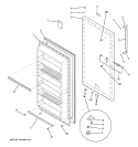 FREEZER DOOR Diagram and Parts List for FUM21DMBRWH  General Electric Freezer