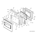 DOOR Diagram and Parts List for JCK915SK1SS  General Electric Wall Oven
