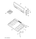 CONTROL PANEL & COOKTOP Diagram and Parts List for JGBS07PEH2CC  General Electric Range