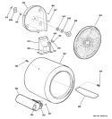 DRUM Diagram and Parts List for DDC4500SLMWH  General Electric Dryer