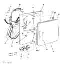 FRONT PANEL & DOOR Diagram and Parts List for DDC4500SPMWH  General Electric Dryer