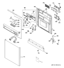 ESCUTCHEON & DOOR ASSEMBLY Diagram and Parts List for PDW8700L00WW  General Electric Dishwasher