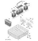 LOWER RACK ASSEMBLY Diagram and Parts List for PDW9800L00BB  General Electric Dishwasher