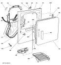 FRONT PANEL & DOOR Diagram and Parts List for DPSB620EC4WW  General Electric Dryer