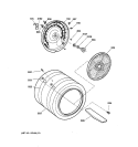 DRUM Diagram and Parts List for DPSB620EC4WW  General Electric Dryer