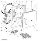 FRONT PANEL & DOOR Diagram and Parts List for DPSB620GC3WW  General Electric Dryer