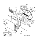 FRONT PANEL & DOOR Diagram and Parts List for DSXH43GF0WW  General Electric Dryer