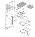 FRESH FOOD SHELVES Diagram and Parts List for GTH18DBRORCC  General Electric Refrigerator