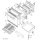 DOOR & DRAWER PARTS Diagram and Parts List for JBP15CJ1CC  General Electric Range