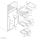 FRESH FOOD SHELVES Diagram and Parts List for GTS18WCPSRCC  General Electric Refrigerator