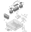 LOWER RACK ASSEMBLY Diagram and Parts List for PDW8980L00SS  General Electric Dishwasher