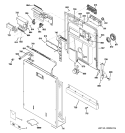ESCUTCHEON & DOOR ASSEMBLY Diagram and Parts List for PDW9700L00II  General Electric Dishwasher
