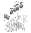 LOWER RACK ASSEMBLY Diagram and Parts List for PDW9700L00II  General Electric Dishwasher