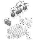LOWER RACK ASSEMBLY Diagram and Parts List for PDW9900L00BB  General Electric Dishwasher