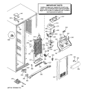 FREEZER SECTION Diagram and Parts List for PSK25NGSBCWW  General Electric Refrigerator