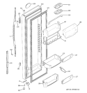FRESH FOOD DOOR Diagram and Parts List for RSK27NGMKCCC  General Electric Refrigerator