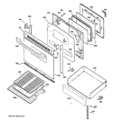 DOOR & DRAWER PARTS Diagram and Parts List for JBP15WJ2WW  General Electric Range