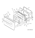 DOOR Diagram and Parts List for JTP25SH5SS  General Electric Wall Oven