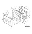DOOR Diagram and Parts List for JTP28SK2SS  General Electric Microwave Oven Combo
