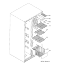 FREEZER SHELVES Diagram and Parts List for RSK25LASACCC  General Electric Refrigerator