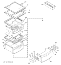 FRESH FOOD SHELVES Diagram and Parts List for RSK25MGMKCCC  General Electric Refrigerator