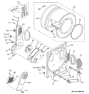 DRYER BULKHEAD PARTS Diagram and Parts List for WSM2420D2WW  General Electric Washer Dryer Combo