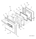 DOOR Diagram and Parts List for JCBP26BJ3BB  General Electric Range