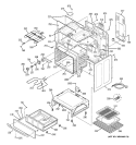 BODY PARTS Diagram and Parts List for JCBP48WJ1WW  General Electric Range