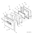 DOOR Diagram and Parts List for JCBP64WJ1WW  General Electric Range