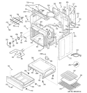 BODY PARTS Diagram and Parts List for JCBP78WJ2WW  General Electric Range