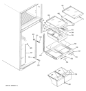 FRESH FOOD SHELVES Diagram and Parts List for GTS18KHPLRWW  General Electric Refrigerator