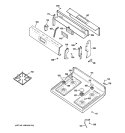 CONTROL PANEL & COOKTOP Diagram and Parts List for RGB533BEK2BB  Hotpoint Range