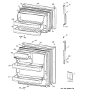 DOORS Diagram and Parts List for HTS17BBSARBB  Hotpoint Refrigerator