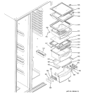 FRESH FOOD SHELVES Diagram and Parts List for HSK27MGSACCC  Hotpoint Refrigerator