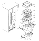 FRESH FOOD SHELVES Diagram and Parts List for BSS25JSRJSS  General Electric Refrigerator