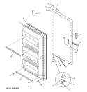 FREEZER DOOR Diagram and Parts List for FUM21DRDRWH  General Electric Freezer