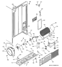 SEALED SYSTEM & MOTHER BOARD Diagram and Parts List for GSG22KBSCFBB  General Electric Refrigerator