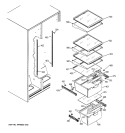 FRESH FOOD SHELVES Diagram and Parts List for GSH22JFRJCC  General Electric Refrigerator
