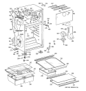 CABINET Diagram and Parts List for GTS18GCSERCC  General Electric Refrigerator