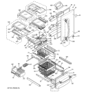 DOORS & SHELVES Diagram and Parts List for PDS20SBRALSS  General Electric Refrigerator